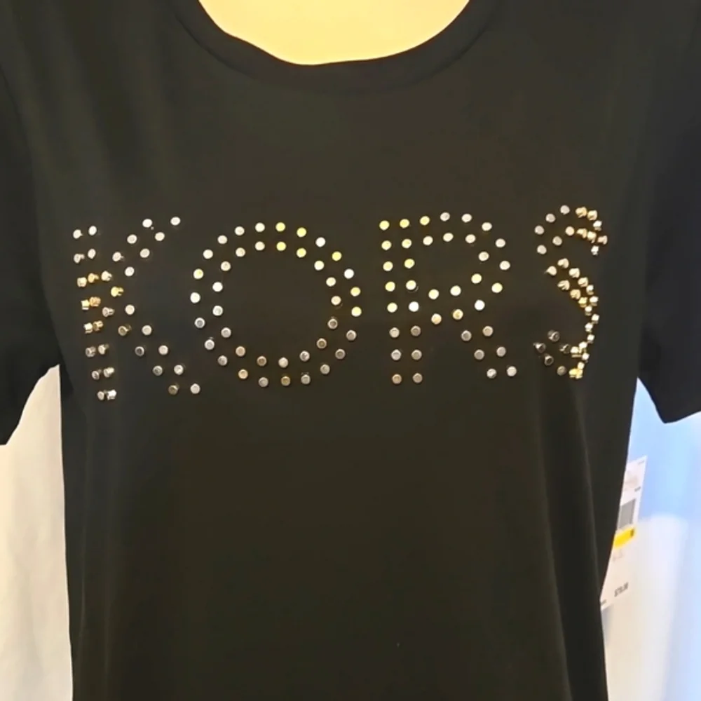Michael Kors gold studded dressy tee shirt, NEW